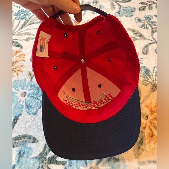 Vintage 1996 Budweiser Anheuser-Busch Red & Navy Blue Ball Cap Hat - Picture 5 of 10